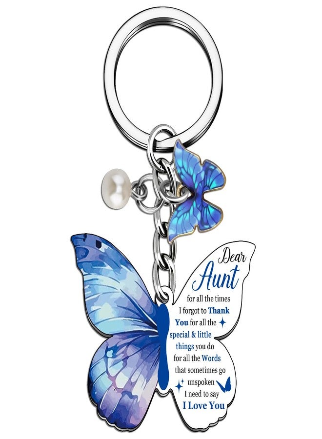 igvean Aunt Gifts Aunt Butterfly Keychain Auntie Gift Ideas for Women Aunts Birthday Gift from Niece Nephew Christmas Mother Day Thanksgiving Gifts for Aunts Butterfly Presents for Auntie - Image 1